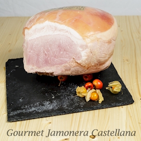Jamón cocido Español  con calidad  excelente, al corte. 250 gr.