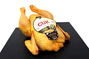 Pollo entero CERTIFICADO DE AUTENTICIDAD "Gran Cuk" - 1 unidad, 2-2,5 kg aprox. Certificado amarillo