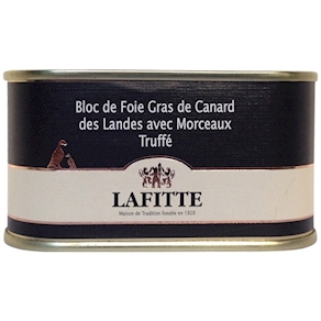 Bloc Foie Gras de Pato trozos Trufado -Lafitte- Lata de 130 gramos