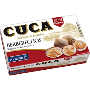 Berberechos CUCA al natural. 40/55 piezas 115g
